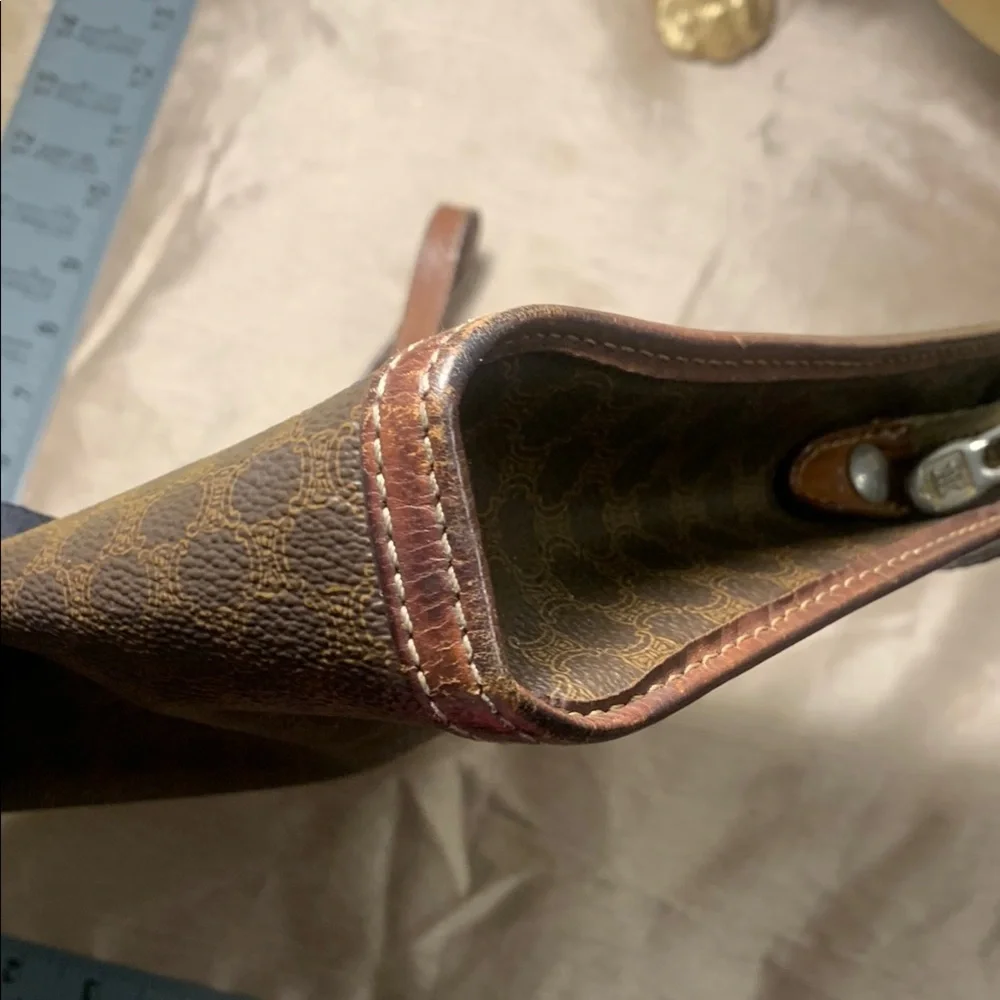 Luxurious Celine Brown Messenger oversized Macadam Pouch